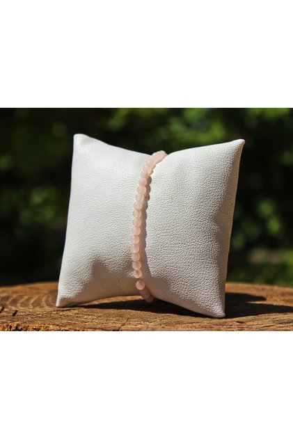 Pink Quartz Bracelet 4mm Natural Stone