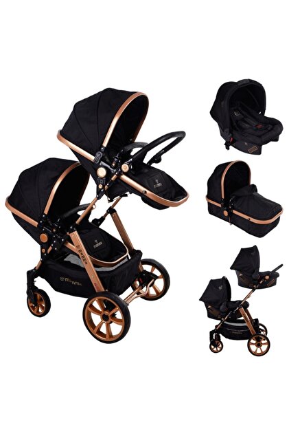 Mamma Twin Travel Sistem Ikiz Bebek Arabası - Siyah - Fiyatı