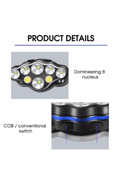 PeakStar Ps-888 Güçlü Usb Şarj Edilebilir Profesyonel 8 Modlu 6000