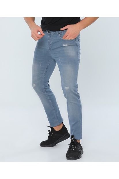 jocuss Erkek Mavi Slim Fit Likralı  Pantolon - 3