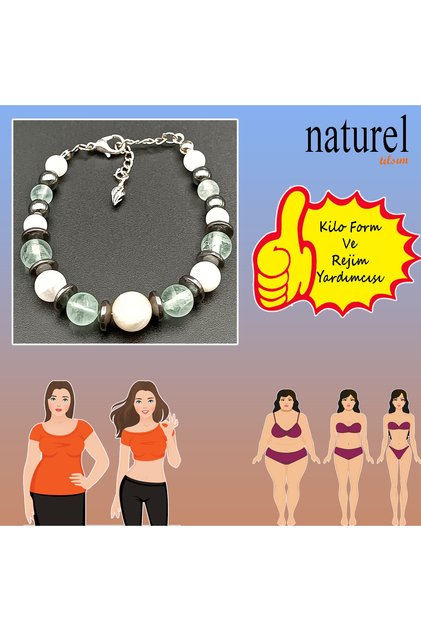 Genuine moonstone - fluorite natural stone bracelet