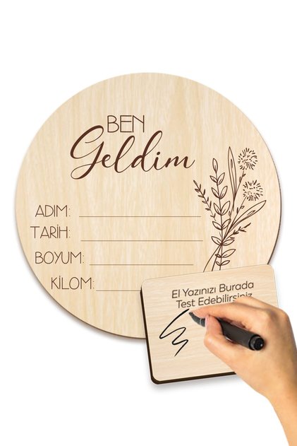 Twin Baby Wooden Birth Tag 16.5 cm Twins Newborn Baby Gift Wooden Imprint Memory Card
