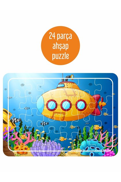 Denizaltı 24 Parça Ahşap Puzzle