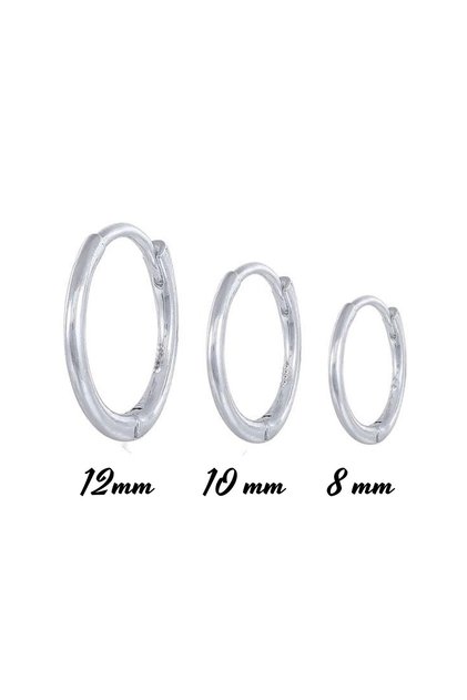Unisex Stainless Steel 3 Size Mini Series Hoop Earrings