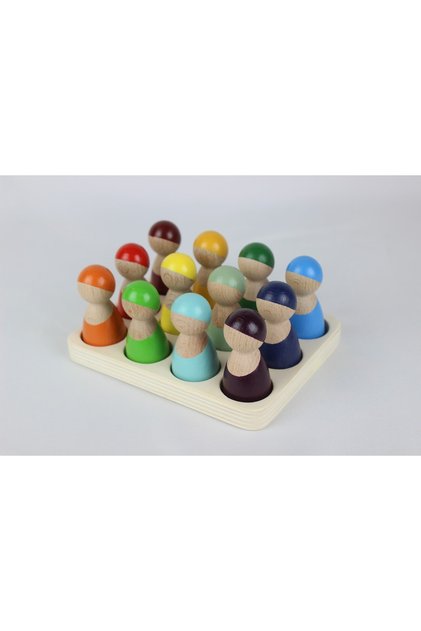 12 Li Waldorf Rainbow People Figures