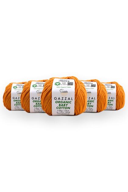 Organic Baby Cotton 50 Gr 5-Pack 100% Organic Cotton Hand Knitting Yarn Taka Yarn (418 Obc)