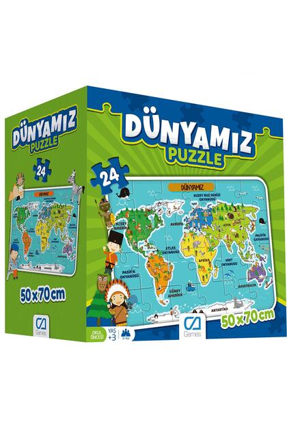 CA Games Dünyamız 24 Parça 50x70cm Çocuk Yer-Zemin Puzzle Yapboz