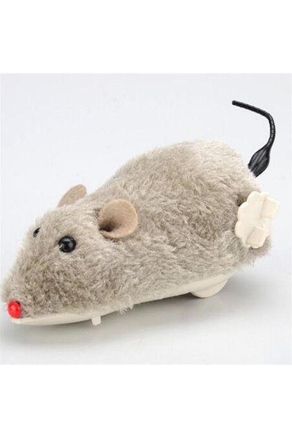 Wind-Up Cat Training Toy Furry Mouse