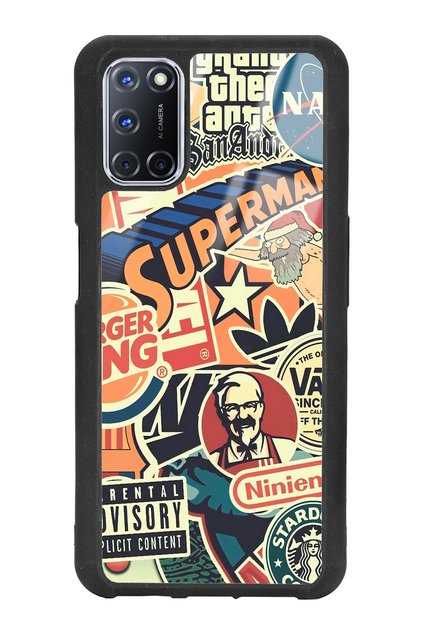 Oppo A52 A72 Compatible Retro Brand Designed Glossy Phone Case