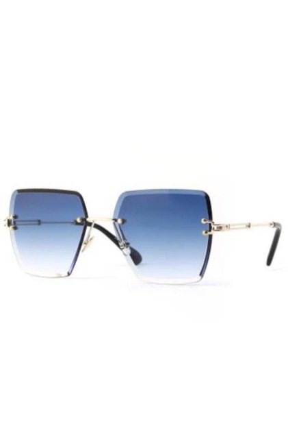 Women's Square Crystal Sunglasses Blue