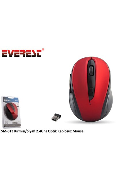 Everest Sm-613 Kırmızı 2.4Ghz Optik Kablosuz Mouse - Fiyatı, Yorumları
