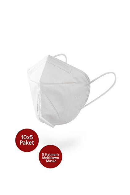 maskman95出品 SOF N95 Ffp2 Özellikli 5 Katmanlı Meltblown Maske 100 Adet