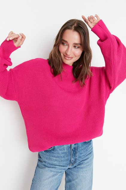 Fuchsia Wide Fit Basic Knitwear Sweater Twoaw23Kz01448