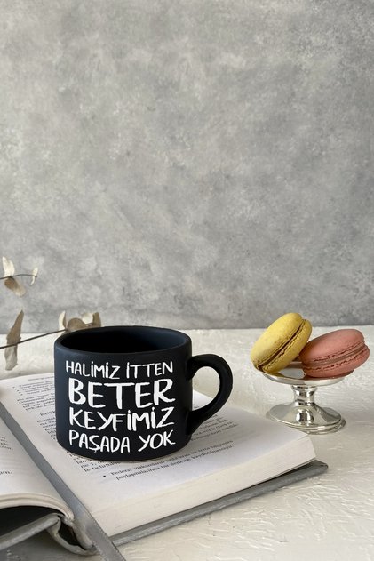 Halimiz Itten Beter Siyah Espresso Fincanı Kahve Kupası Kupa Bardak Kahve Fincanı