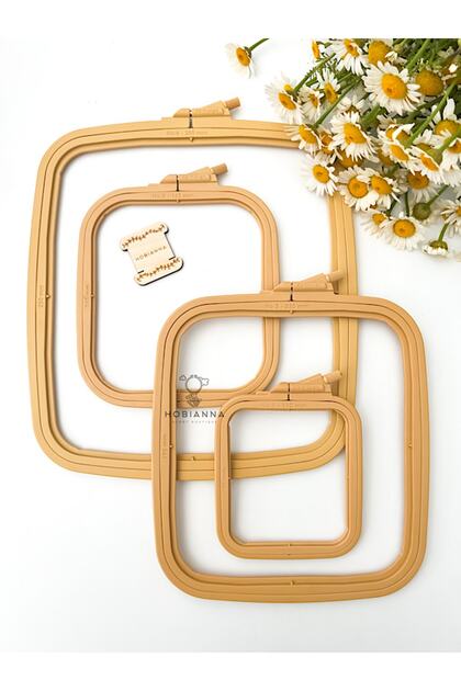 Set de scripete din plastic Nurge Square, 4 bucăți - pentru punct de cruce, broderie, punct de croșetat, punct de cruce