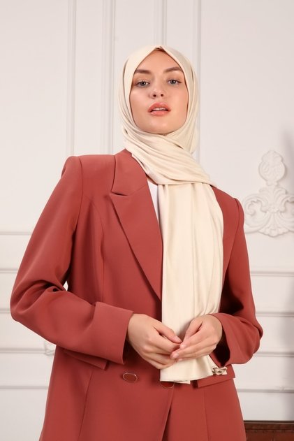 Classic Combed Cotton Shawl Lycra Ecru