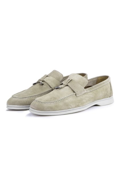 Cerrar Suede Genuine Leather Men's Casual Shoes Loafer Shoes Sand Beige