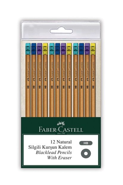 Faber Castell Faber Natural Silgili Kurşun Kalem 12li - 1