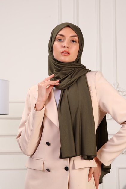 Classic Combed Cotton Shawl Lycra Khaki