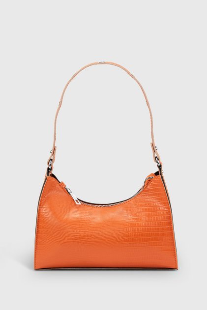Women's Lizard Orange Baguette Bag 195