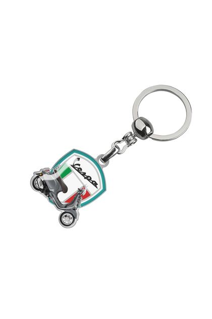 Vespa Motorcycles Motorcycle Drop Label Keychain - Dark Gray Vespa