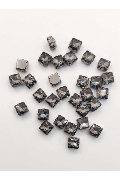 8x8 Mm Case Planted Square Smoked Glass Stone 50 Pieces