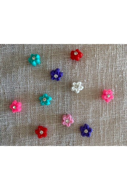 Colorful Flower Hair Beads 10pcs