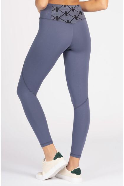 Gray High Waist Women's Sports Tights with Back Pocket