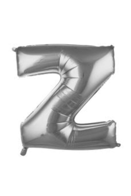 Z Letter Silver Foil Balloon 34'' Inc 76 Cm
