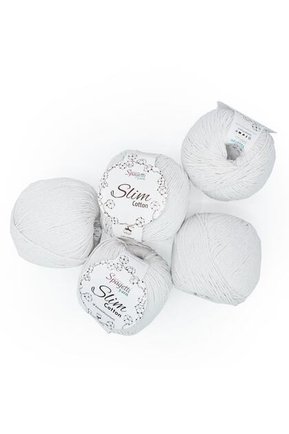 Slim Cotton Plus 5 Pack White Hand Knitting Yarn