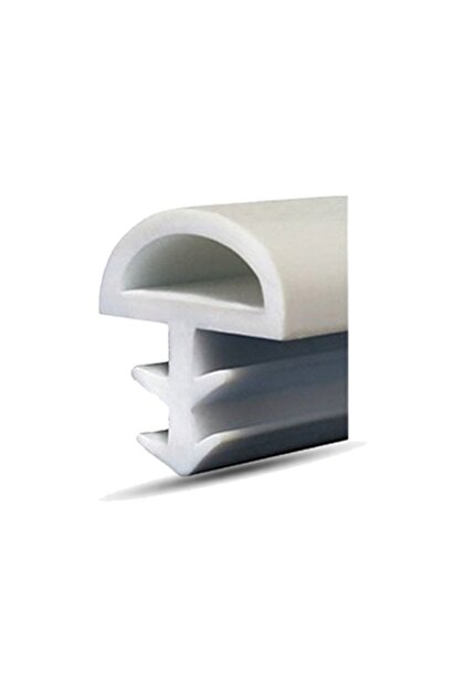 D Type **from the middle** Tabbed American Panel Door Seal Gasket White (10mt.)