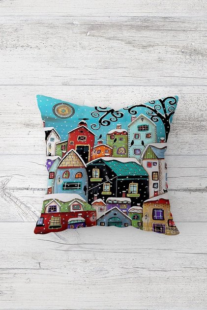 One Side Printed Hidden Zipper Decorative Pillowcase Throw Pillow Case Seat Pillowcase