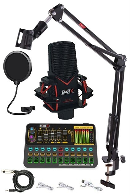 Midex Gmx-1 Platinium Set Condenser Mikrofon Ses Kartı Canlı Yayın