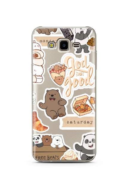 Super Transparent Phone Case for Samsung J7 Core Sun Moon Design