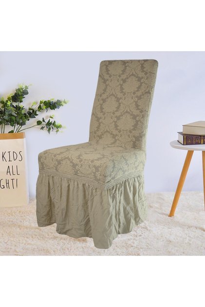 Jacquard Chair Cover with Skirt, high quality, washable, flexible, elastic 1 Piece