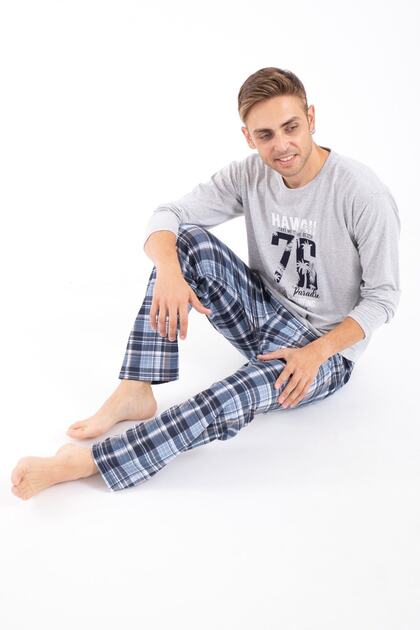 Men's Printed Pajama Set Long Sleeve