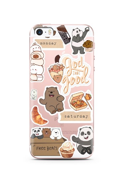 Super Transparent Phone Case with Sun Moon Design for iPhone 5/5S/Se