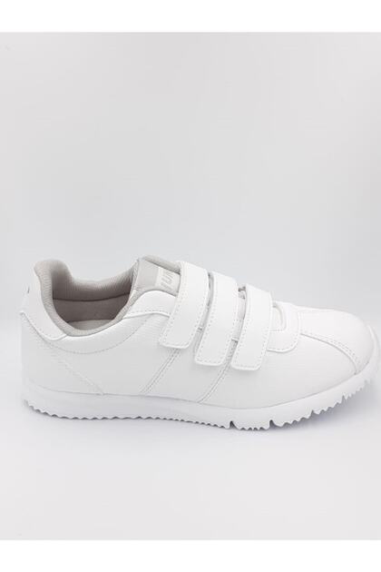 Unisex Siyah Beyaz Bantlı Çırtlı Günlük Spor Ayakkabı