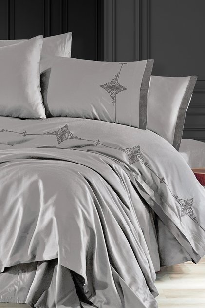 Agata Cotton Satin Double 6 Piece Duvet Cover Set