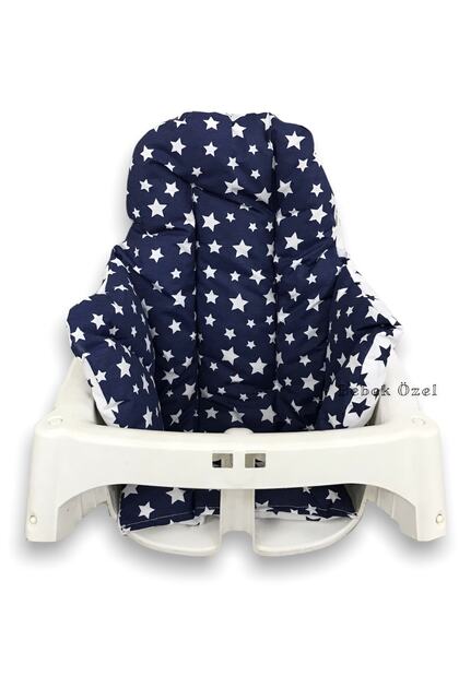 Cotton Baby Child High Chair Cushion Navy Blue Starry