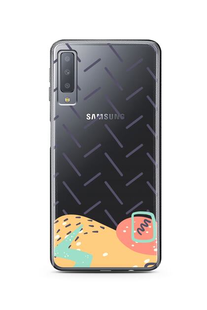 Samsung A7 2017 Super Transparent Phone Case with Soft Brush Design