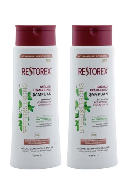 Restorex Sağlıklı Uzama Etkili Kuru Ve Yıpanmış Saçlar Için Sampuan 500 Ml X 2 Adet - 1