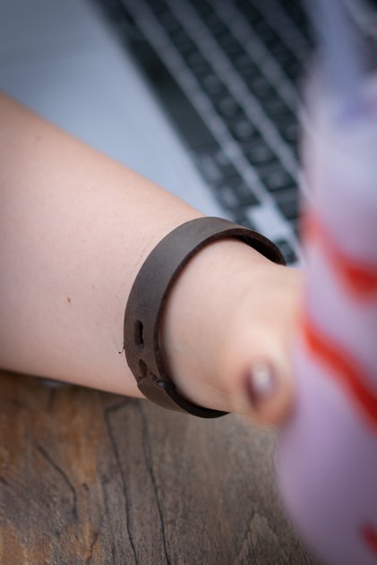 Leather Bracelet 15-17 Cm Wrist Circumference - Chestnut Crazy - Real Leather Handmade - Minimalist