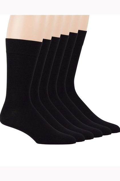 Black Men's Seamless Bamboo Socks 8 Pairs