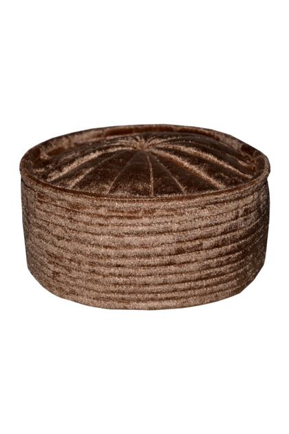 Brown Velvet - Skullcap and Molded Fabric (T021)