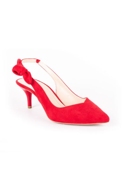 DİVUM Kırmızı Süet Topuklu Ayakkabı - 2