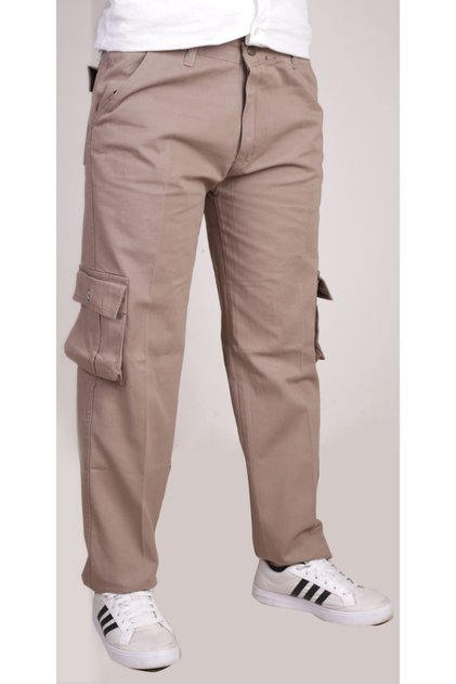 Men's Cream Classic Cut Cargo Pants