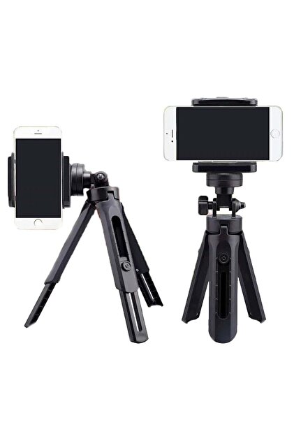 Taşınabilir Portatif Aksiyon Kamera Telefon Yükseklik Yön Ayarlı Mini Tripod 28 Cm Siyah