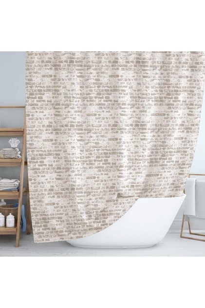 Shower Curtain 1406 Model Brown Color Double Wing 2x 110x200cm