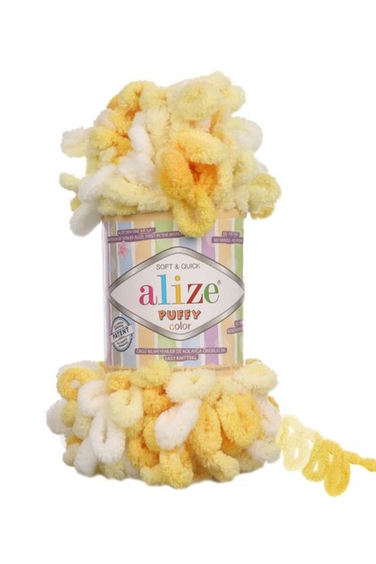 Puffy Color Hand Knitted (Ebruli) Velvet Thread (6 Pieces) No 5921